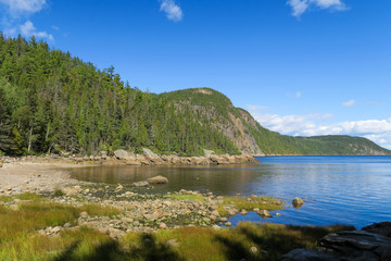 Fototapeta premium Landscape of the shore facing the Saguenay river in Canada