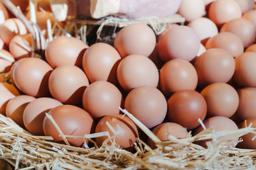fresh eggs at the market.