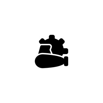 black submarine gear icon clip art preview