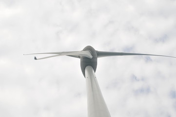 Low angle shot of wind turbine