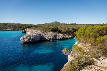 Fototapeta na wymiar The Cala Varques lagoon in Mallorca
