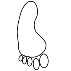 contour of one foot, isolated object on a white background, vector illustration