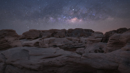 Milky way galaxies and rocky mountains,