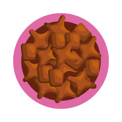 view aerial of dish food dog animal isolated icon vector illustration design