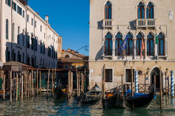 Venecia, norte de Italia. Vistas del Gran Canal. Góndolas.