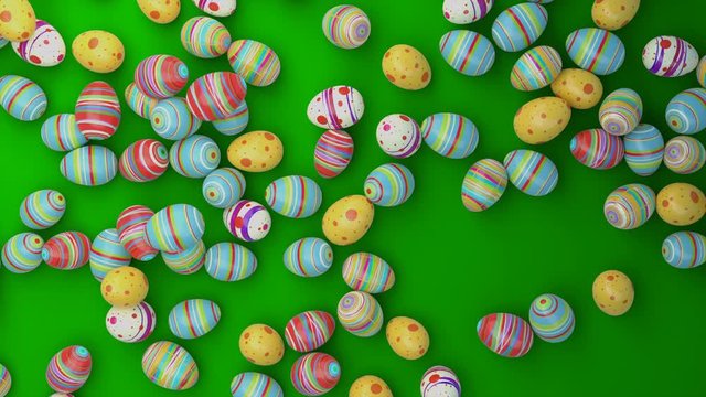 Easter eggs on gradient background. Colorful Easter eggs fall in to the frame, you can put their your inscription or logo. High quality animation. Look to my profile to find another easter video.