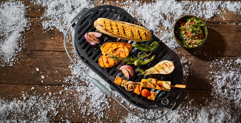 Mixed grilled fresh vegetables served on a platter