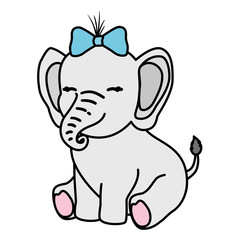 cute elephant animal isolated icon vector illustration design
