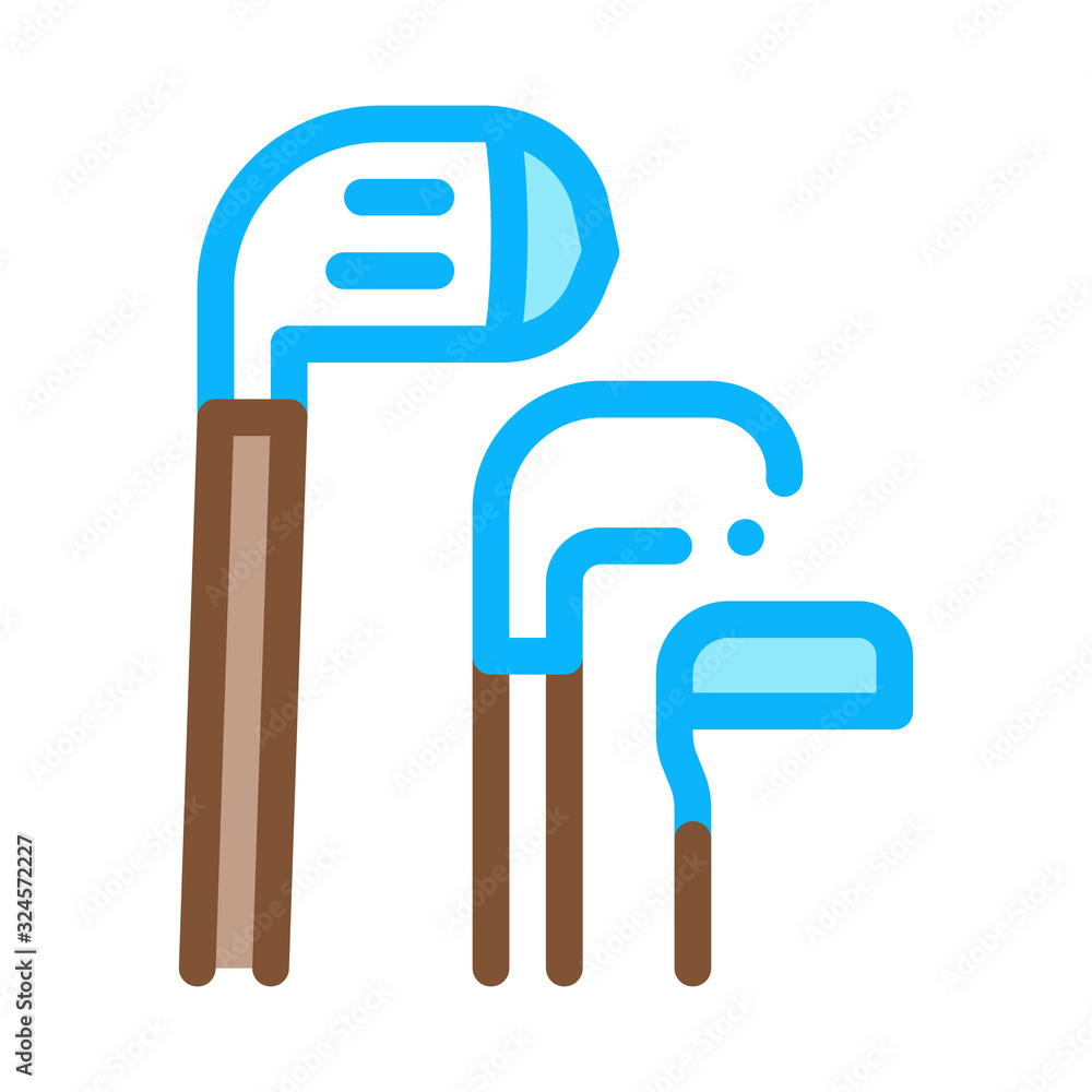 Poster golf putters icon vector. outline golf putters sign. isolated contour symbol illustration