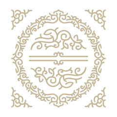 set of floral batik decorationelements for design