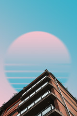 Beautiful abstract surreal landscape collage concept, contemporary colors and mood social...