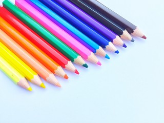 color pencils isolated on white background