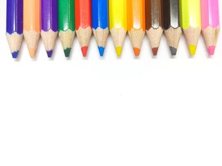 color pencils isolated on white background
