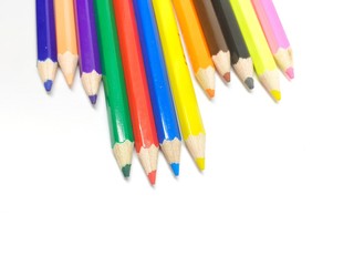 color pencils isolated on white background