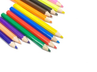 color pencils isolated on white background