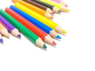 color pencils isolated on white background