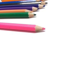 color pencils isolated on white background