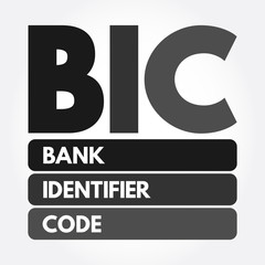 BIC - Bank Identifier Code acronym, business concept background