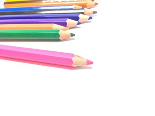 color pencils isolated on white background