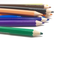 color pencils isolated on white background