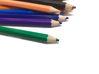 color pencils isolated on white background
