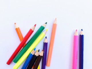 color pencils isolated on white background
