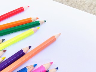 color pencils isolated on white background