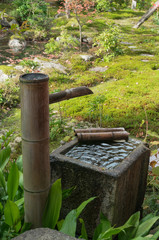 Hand basin at the ruins of Iwakura Jisso-in, Sakyo-ku, Kyoto.