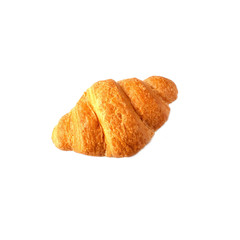 Fresh croissant isolated on wihte background. Top view.