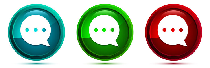 Comment icon elegant round button set illustration