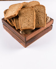Slice of bread on the table