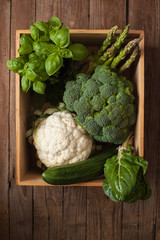 Fresh raw green vegetables