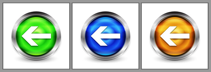 Back arrow icon modern eyeball round button set illustration