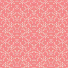 pink outline daisy seamless vector background pattern