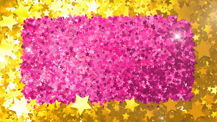 Glitter Star Spangle Frame 3D illustration background.