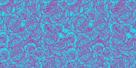 Seamless pattern with roses. Romantic background. Texture for the fabric.
