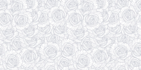 Seamless pattern with roses. Romantic background. Texture for the fabric.