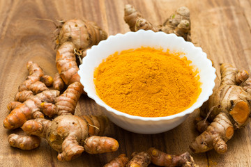 yellow turmeric powder,Indian spice for cooking.