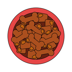 view aerial of dish food dog animal isolated icon vector illustration design