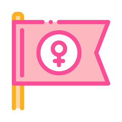 Female Mark Flag Icon Vector. Outline Female Mark Flag Sign. Isolated Contour Symbol Illustration