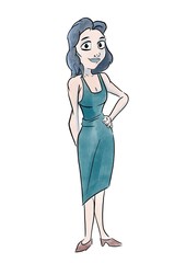 woman in a dress illustration