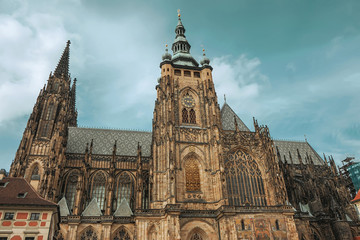 Fototapeta na wymiar St. Vitus Cathedral in Prague Castle. Prague, Czech Republic.