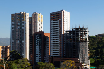 Fototapeta na wymiar building construction in Medellin, Colombia
