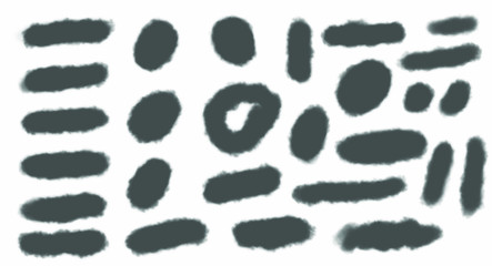 Black grunge stroke brush set for your design, vector.