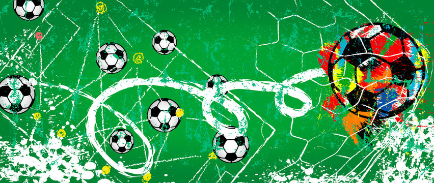 Soccer / Football design for the great soccer event in 2020, grunge style vector mock up