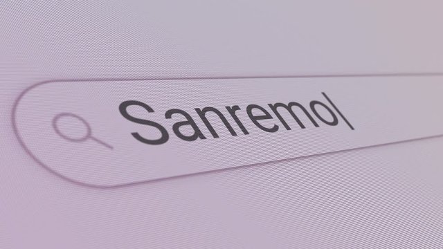 Sanremo Search Bar Close Up Single Line Typing Text Box Layout Web Database Browser Engine Concept