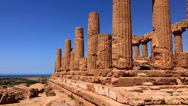 A greek temple in the temple valley in Agrigento 