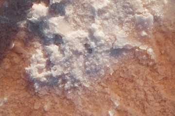 Crystals of pink salt from a unique salt lake. Spa treatment with healing properties and tasty seasoning