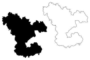 Ludza Municipality (Republic of Latvia, Administrative divisions of Latvia, Municipalities and their territorial units) map vector illustration, scribble sketch Ludza map