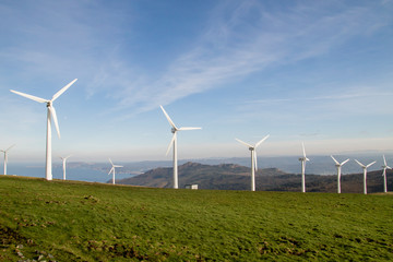 Fototapeta na wymiar Wind turbines landscape